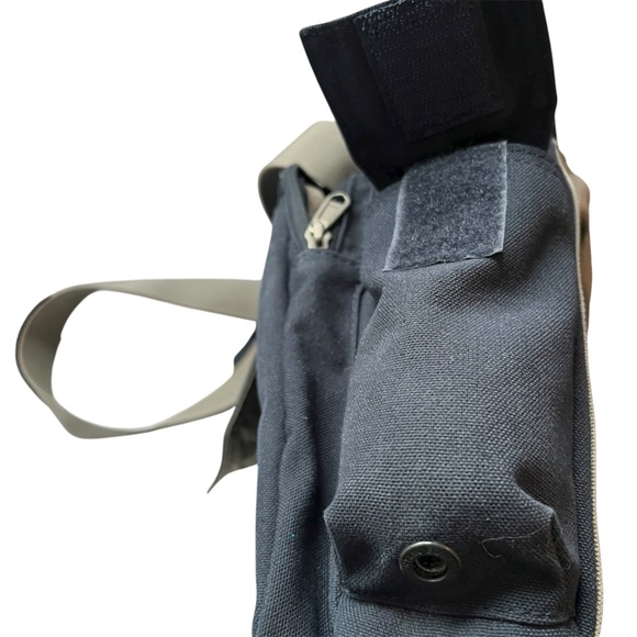 Mountain Equipment Co-Op MEC Carry All Shoulder Bag Blue Canvas Crossbody Flap - Picture 8 of 10